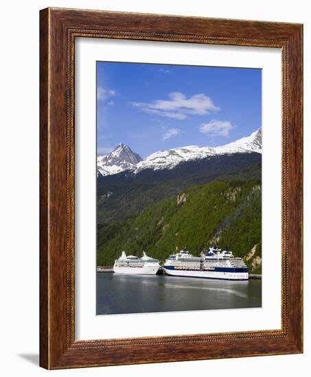 Cruise Ships Docked in Skagway, Southeast Alaska, United States of America, North America-Richard Cummins-Framed Photographic Print