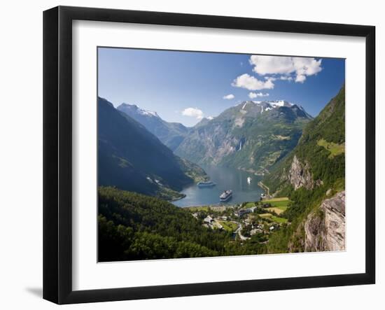 Cruise Ships, Geirangerfjord, Western Fjords, Norway-Peter Adams-Framed Photographic Print