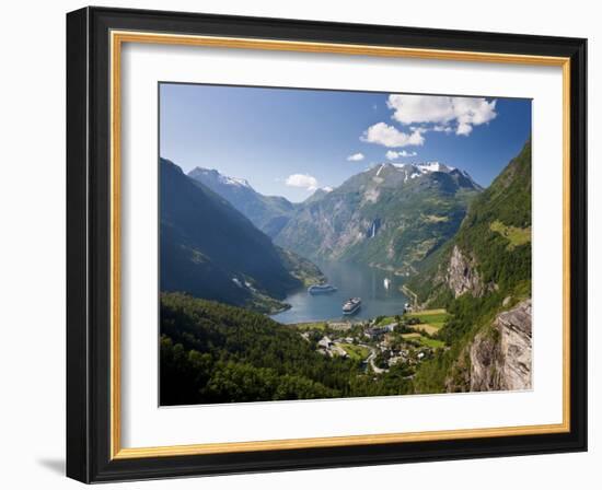 Cruise Ships, Geirangerfjord, Western Fjords, Norway-Peter Adams-Framed Photographic Print