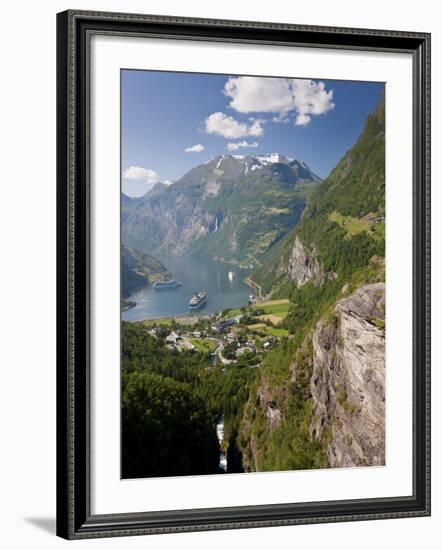 Cruise Ships, Geirangerfjord, Western Fjords, Norway-Peter Adams-Framed Photographic Print