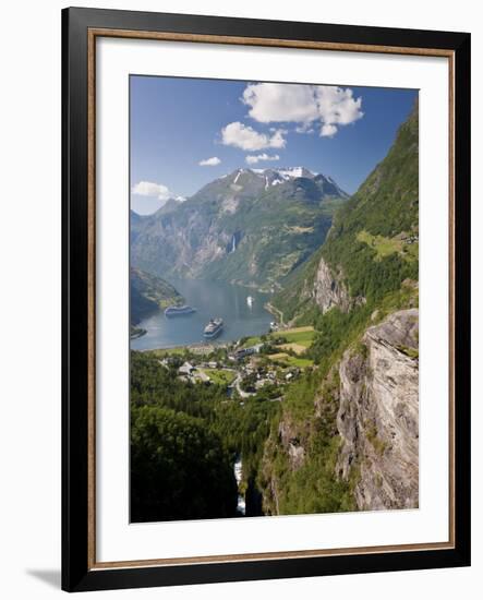 Cruise Ships, Geirangerfjord, Western Fjords, Norway-Peter Adams-Framed Photographic Print