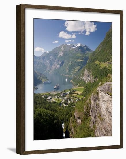 Cruise Ships, Geirangerfjord, Western Fjords, Norway-Peter Adams-Framed Photographic Print