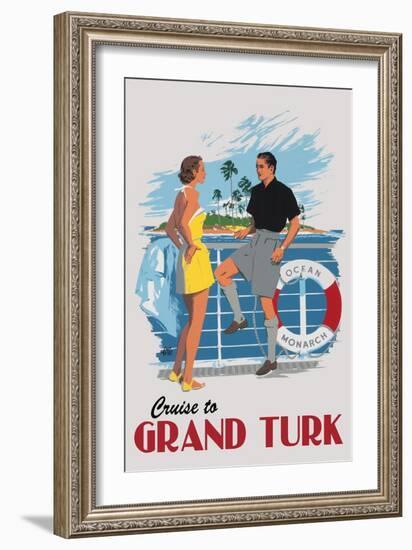 Cruise to Grand Turk Vintage Poster-Lantern Press-Framed Art Print