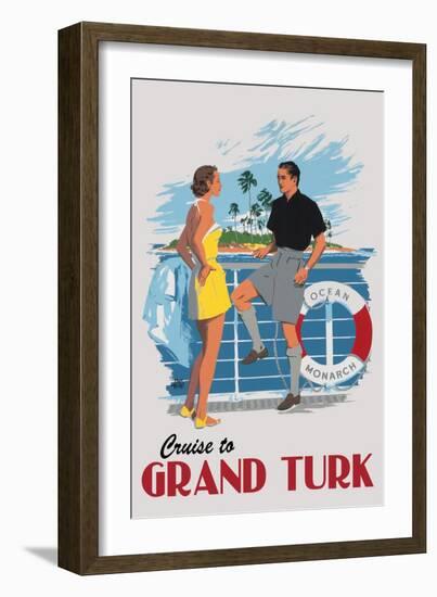 Cruise to Grand Turk Vintage Poster-Lantern Press-Framed Art Print