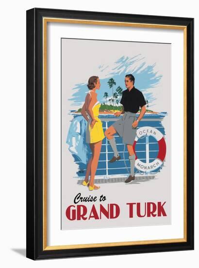 Cruise to Grand Turk Vintage Poster-Lantern Press-Framed Art Print