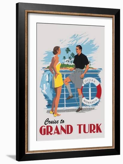 Cruise to Grand Turk Vintage Poster-Lantern Press-Framed Premium Giclee Print