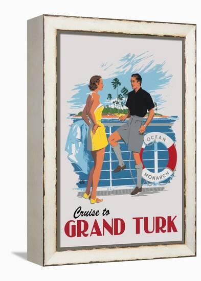 Cruise to Grand Turk Vintage Poster-Lantern Press-Framed Stretched Canvas