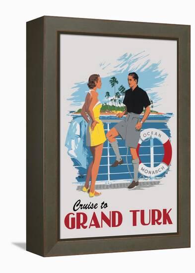 Cruise to Grand Turk Vintage Poster-Lantern Press-Framed Stretched Canvas