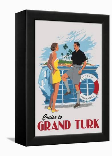 Cruise to Grand Turk Vintage Poster-Lantern Press-Framed Stretched Canvas