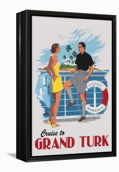 Cruise to Grand Turk Vintage Poster-Lantern Press-Framed Stretched Canvas