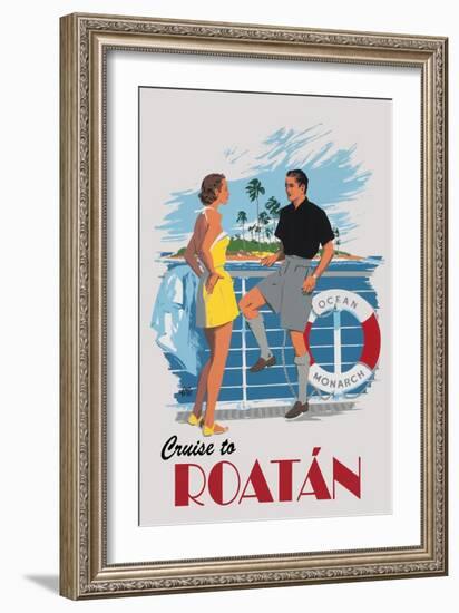 Cruise to Roatan Vintage Poster-Lantern Press-Framed Art Print