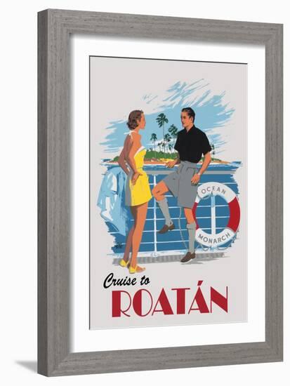 Cruise to Roatan Vintage Poster-Lantern Press-Framed Art Print