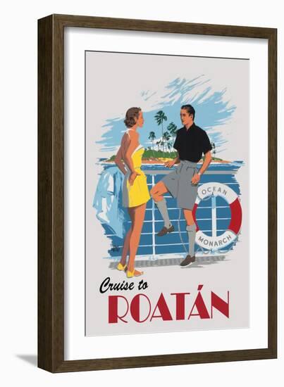 Cruise to Roatan Vintage Poster-Lantern Press-Framed Art Print