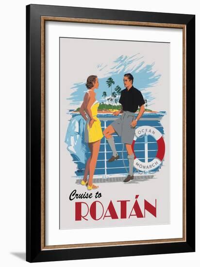 Cruise to Roatan Vintage Poster-Lantern Press-Framed Art Print