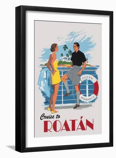 Cruise to Roatan Vintage Poster-Lantern Press-Framed Art Print