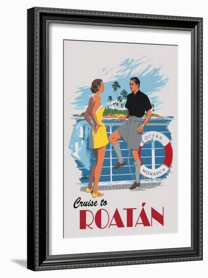 Cruise to Roatan Vintage Poster-Lantern Press-Framed Art Print