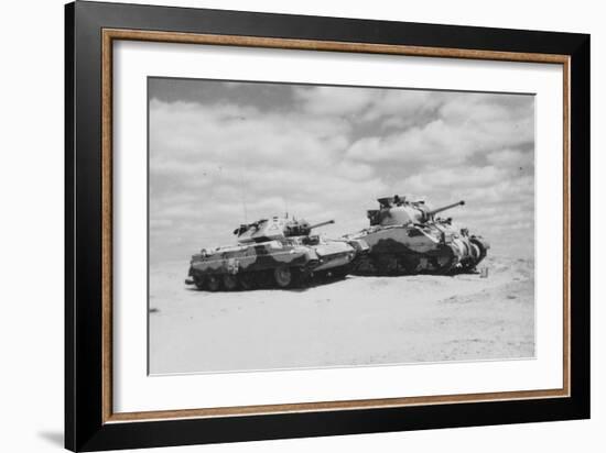 Cruiser and Sherman?, 1943 (B/W Photo)-null-Framed Giclee Print