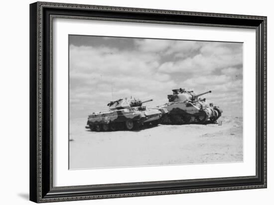 Cruiser and Sherman?, 1943 (B/W Photo)-null-Framed Giclee Print