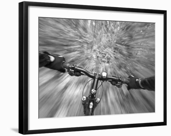 Cruising down a buff section of singletrack trail, West Glacier, Montana, USA-Chuck Haney-Framed Photographic Print