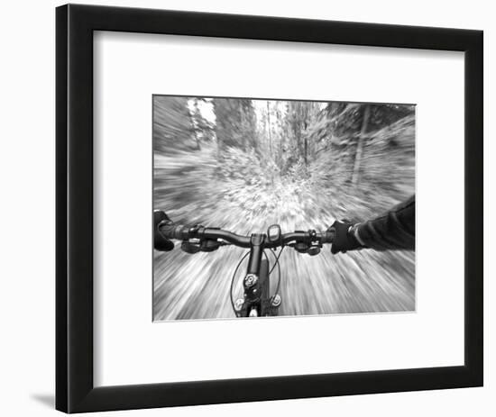 Cruising down a buff section of singletrack trail, West Glacier, Montana, USA-Chuck Haney-Framed Photographic Print