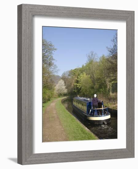 Cruising Narrow Boat on the Llangollen Canal, Wales, United Kingdom, Europe-Richard Maschmeyer-Framed Photographic Print