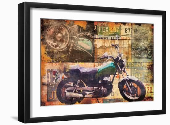 Cruising On The Bike-Jace Grey-Framed Art Print