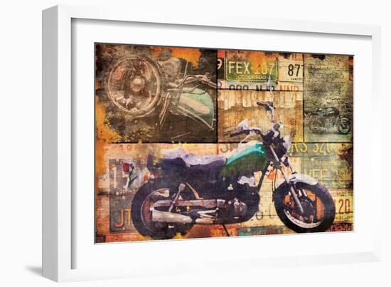 Cruising On The Bike-Jace Grey-Framed Art Print