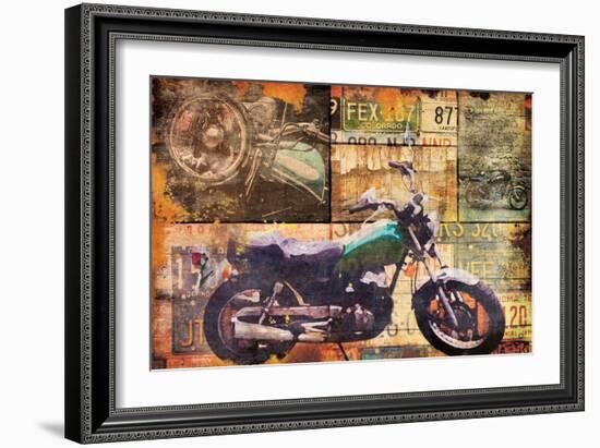 Cruising On The Bike-Jace Grey-Framed Art Print