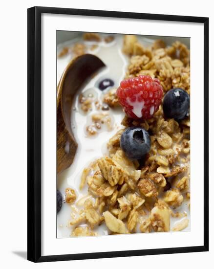 Crunchy Muesli with Berries and Milk-null-Framed Photographic Print