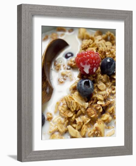 Crunchy Muesli with Berries and Milk-null-Framed Photographic Print