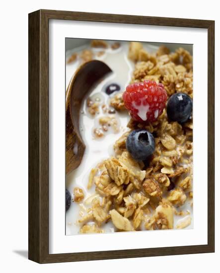 Crunchy Muesli with Berries and Milk-null-Framed Photographic Print