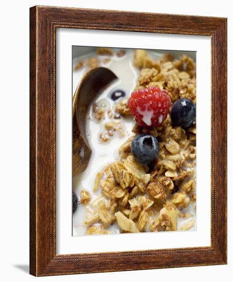 Crunchy Muesli with Berries and Milk-null-Framed Photographic Print