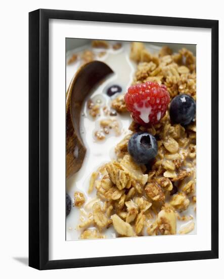 Crunchy Muesli with Berries and Milk-null-Framed Photographic Print