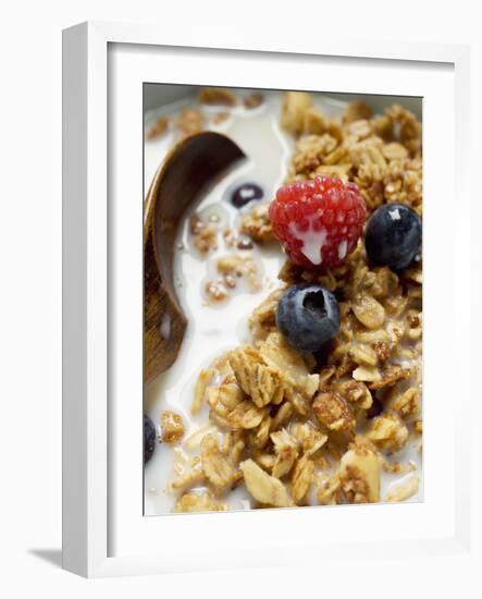 Crunchy Muesli with Berries and Milk-null-Framed Photographic Print