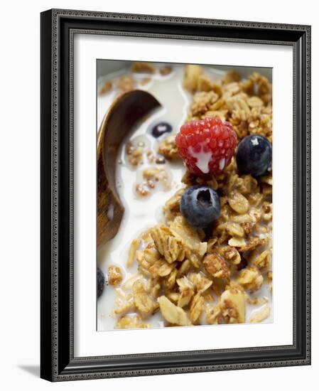 Crunchy Muesli with Berries and Milk-null-Framed Photographic Print