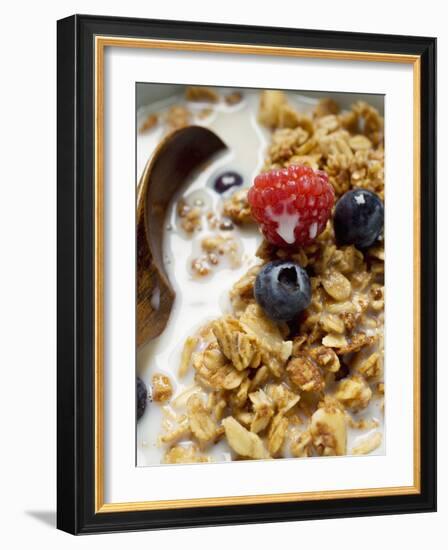 Crunchy Muesli with Berries and Milk-null-Framed Photographic Print