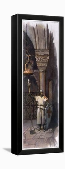 Crusader Keeps Vigil at the Holy Sepulchre Jerusalem During the Night Before He is Made a Knight-Adolf Closs-Framed Stretched Canvas