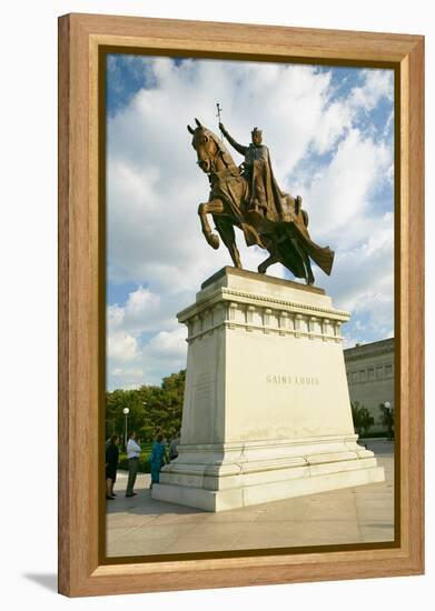 Crusader King Louis IX statue in front of the Saint Louis Art Museum in Forest Park, St. Louis,...-null-Framed Premier Image Canvas