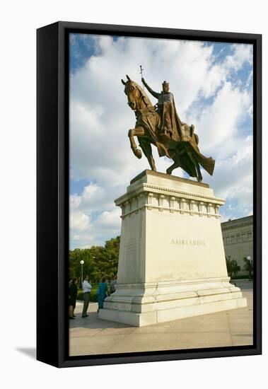 Crusader King Louis IX statue in front of the Saint Louis Art Museum in Forest Park, St. Louis,...-null-Framed Premier Image Canvas