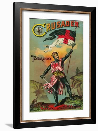 Crusader Tobacco Label - Petersburg, VA-Lantern Press-Framed Art Print