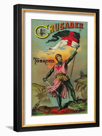 Crusader Tobacco Label - Petersburg, VA-Lantern Press-Framed Art Print