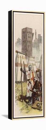 Crusaders at the Camp at Acre-Adolf Closs-Framed Stretched Canvas