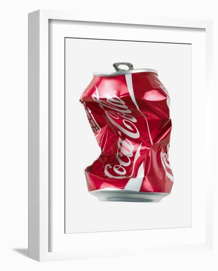 Crushed Coca Cola Can Cut-out-Mark Sykes-Framed Photographic Print