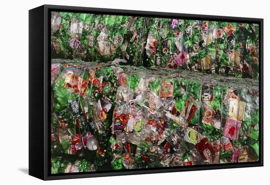 Crushed PET Drink Bottles At Recycling Facility-David Nunuk-Framed Premier Image Canvas