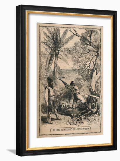 'Crusoe and Friday Felling Wood', c1870-Unknown-Framed Giclee Print