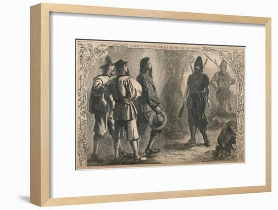 'Crusoe Discovers Himself To The English Captain', c1870-Unknown-Framed Giclee Print