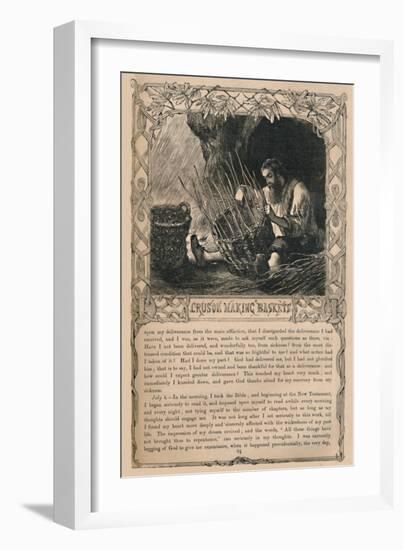 'Crusoe Making Baskets', c1870-Unknown-Framed Giclee Print