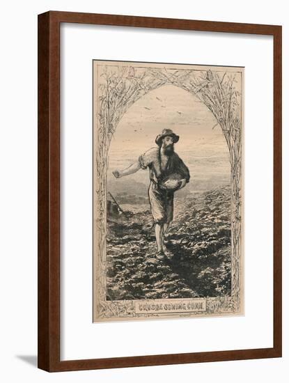 'Crusoe Sowing Corn', c1870-Unknown-Framed Giclee Print