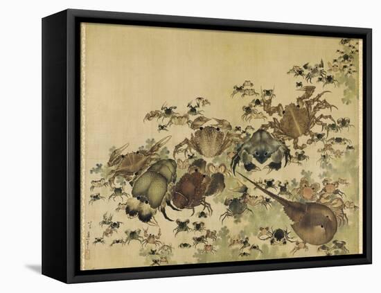 Crustaceans, Edo Period C.1825-Katsushika Hokusai-Framed Premier Image Canvas