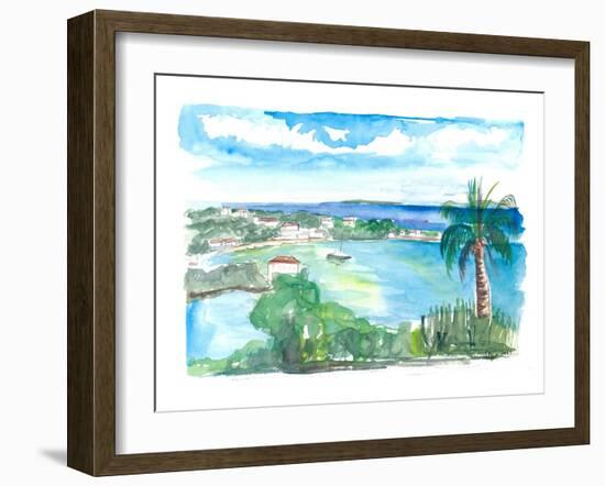 Cruz Bay US Virgin Islands Seaview Scene on Saint John-M. Bleichner-Framed Art Print